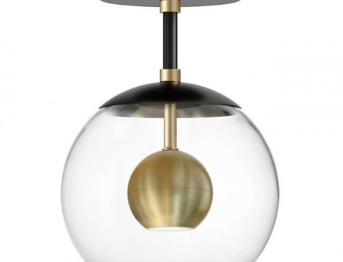 Vintage Industrial Round Glass Globe Ball Shaped Semi Flush Mount Ceiling Light Fixture WSD359